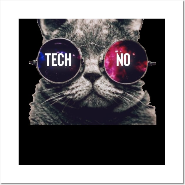 Techno Rave Cat Wall Art by Raw Designs LDN